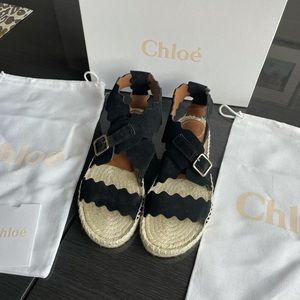 Chloe brand Black Suede leather sandals